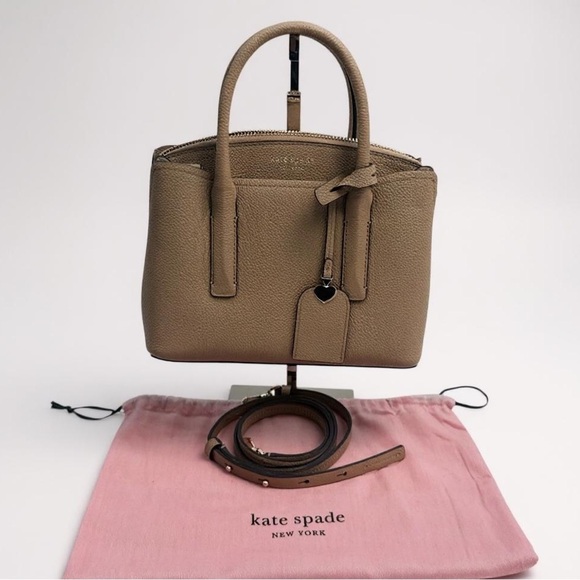Kate Spade, NWOT, Taupe Margaux Mini Satchel with Shoulder Strap and Dust Bag. - Picture 4 of 10